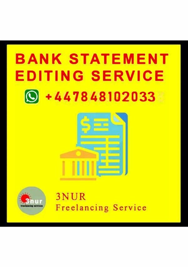 Bank statement editing services
