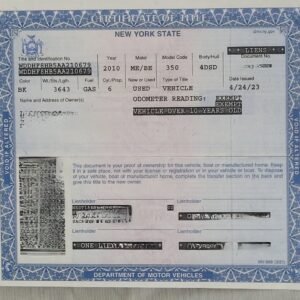 Certificate of title New York