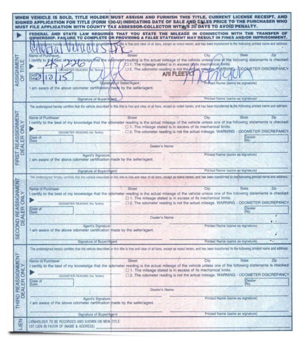 Texas Certificate of Title