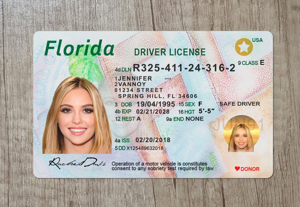 Florida Driver's License Template