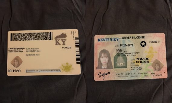 Kentucky Driver License PSD Editable Template Download