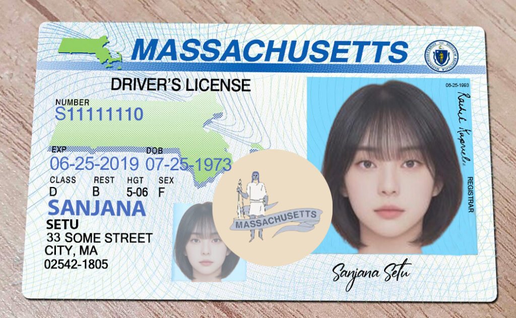 USA Massachusetts Driver License PSD Template