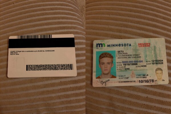 USA Minnesota driver's permit template in PSD format