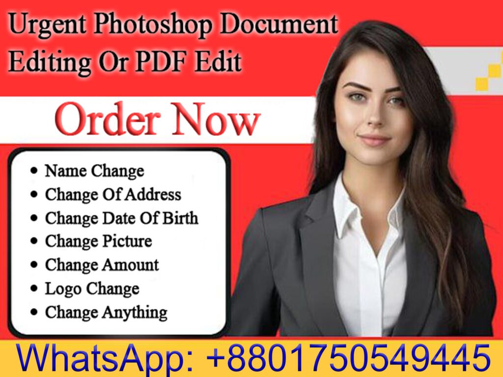 Urgent Photoshop Document Editing Or PDF Edit