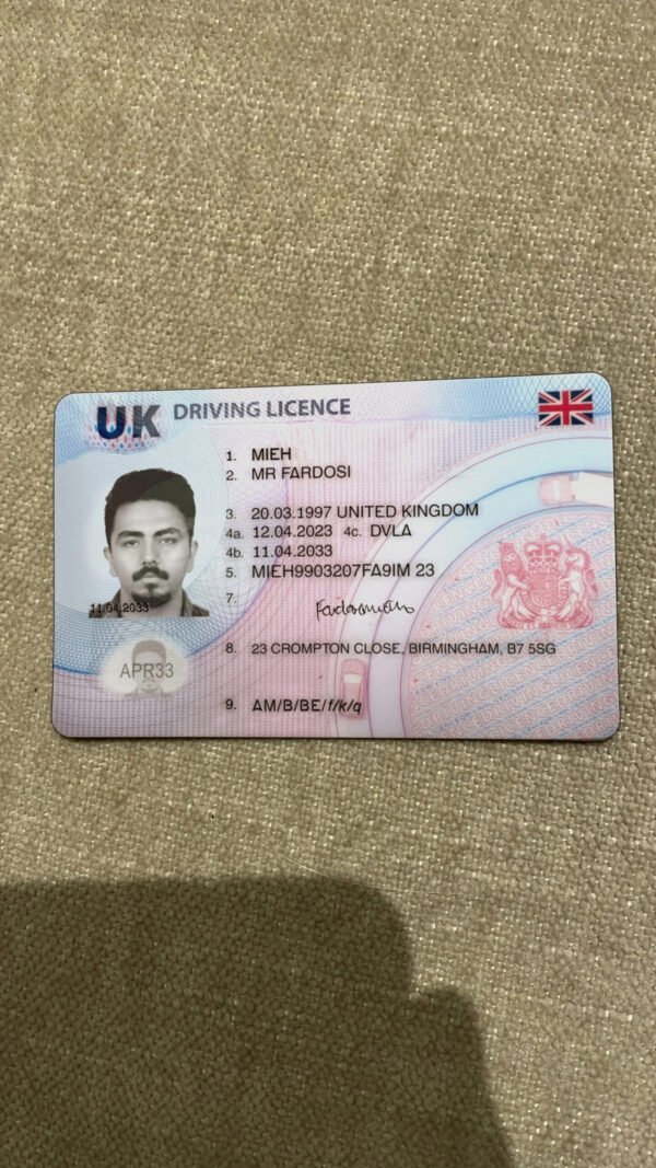 UK Driving License Template 2025