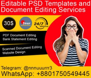 Editable PSD Template and Document Editing Services