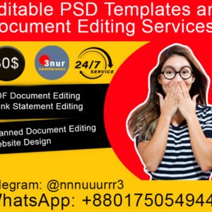 Editable PSD Template and Document Editing Services