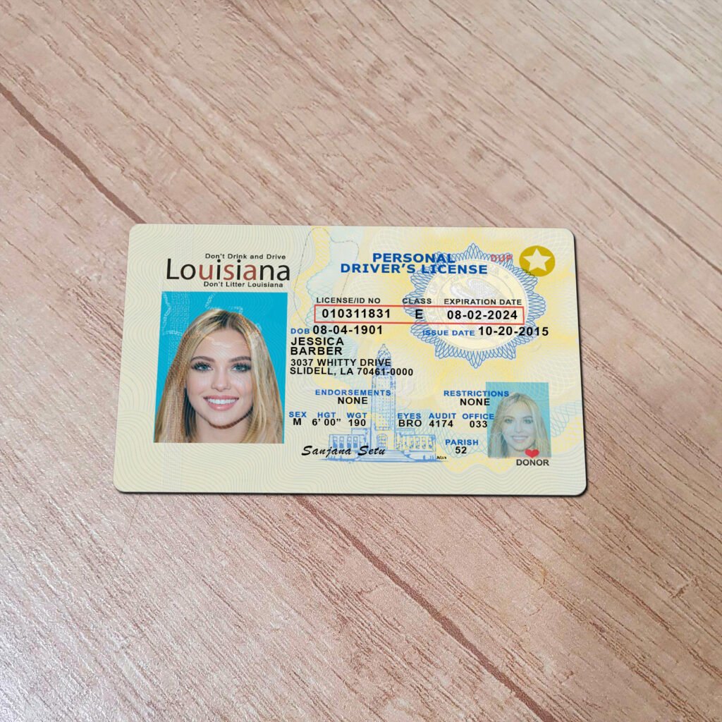 Editable Louisiana Driver License