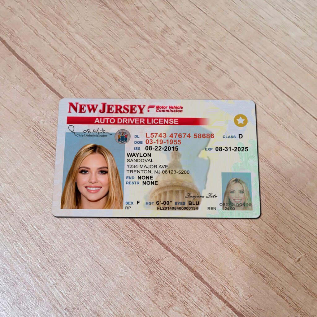 New Jersey Driver License Template