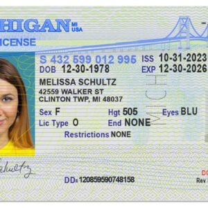 Michigan driver license (DL) template 2025 PSD