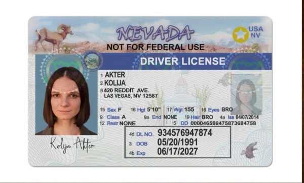 Nevada Drivers License Template 2025 PSD - Image 3