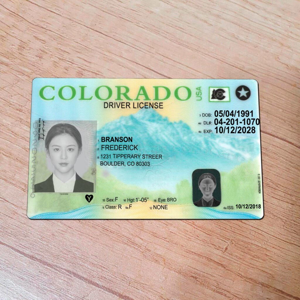 USA Colorado Driving License Template in PSD Format