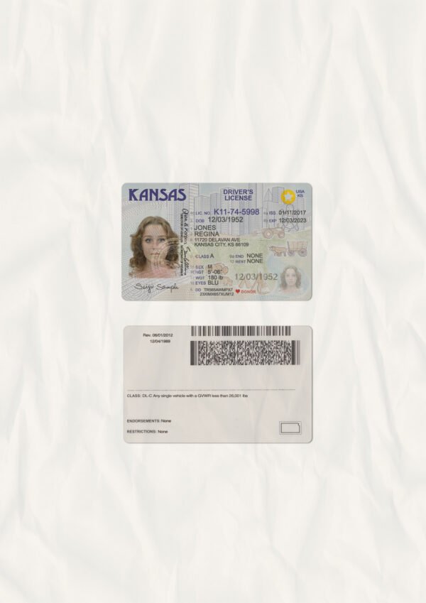 kansas drivers license template 2025