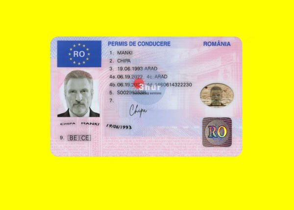 Romania Driver License PSD Template 2025 - Fully Editable High-Resolution Mockup
