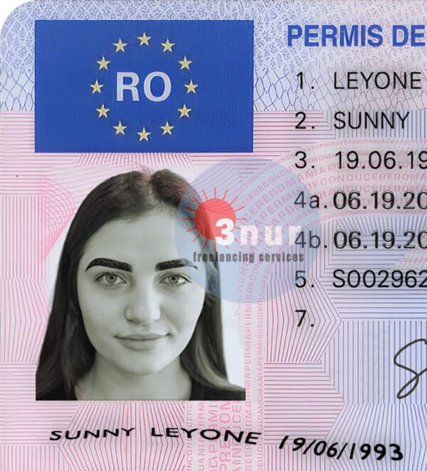 Romania Driver License PSD Template 2025 - Fully Editable High-Resolution Mockup