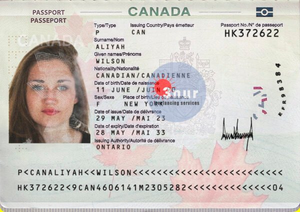 canada passport psd template 2025