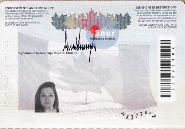 canada passport psd template 2025