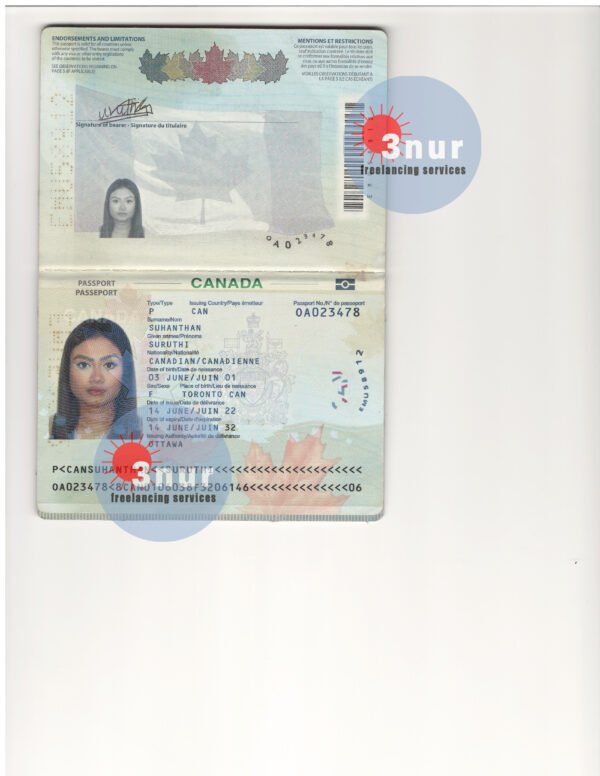 canada passport psd template 2025