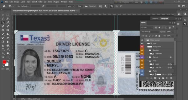 Texas Driver License PSD Template 2025 - Image 8