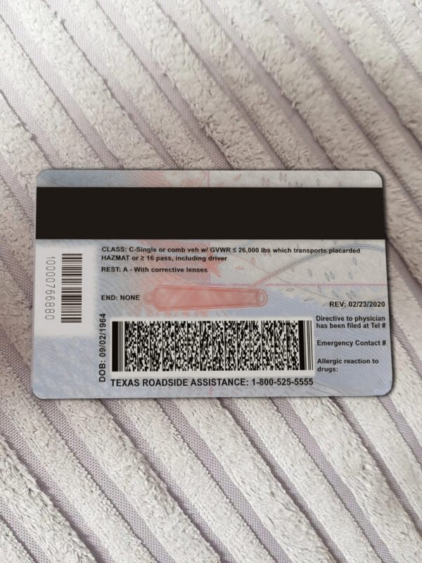 Texas Driver License PSD Template 2025 - Image 2