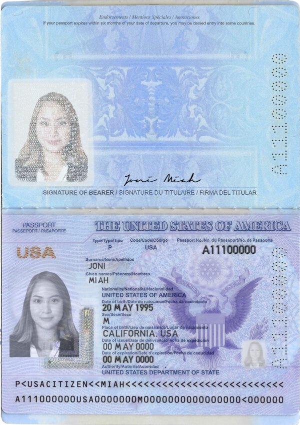 USA Passport PSD Template 2025
