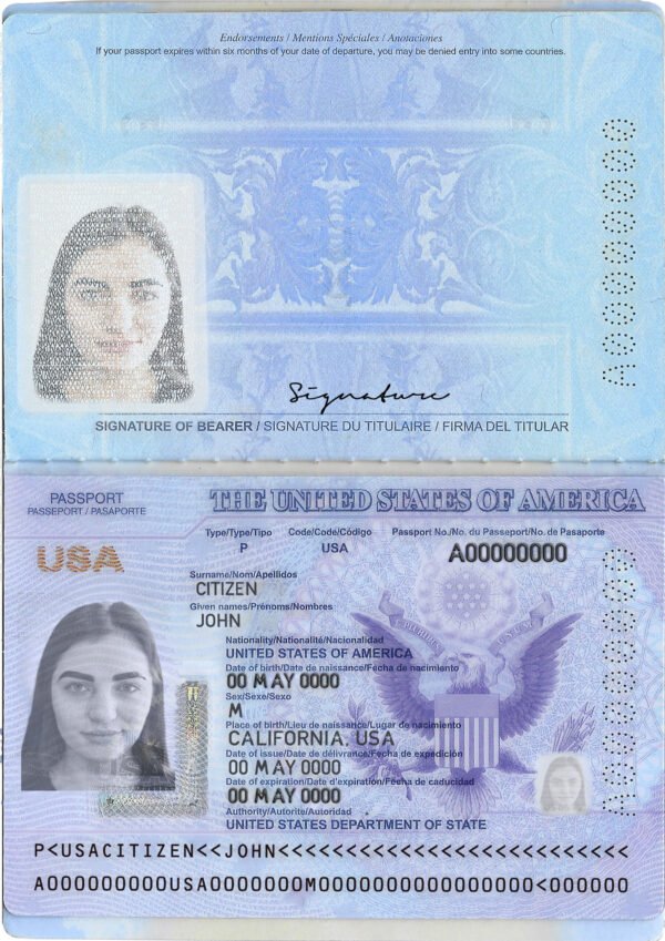 USA Passport PSD Template 2025