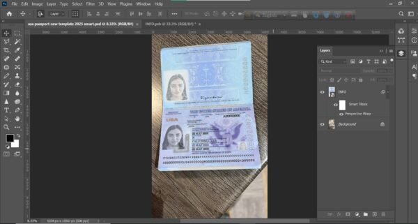 USA Passport PSD Template 2025