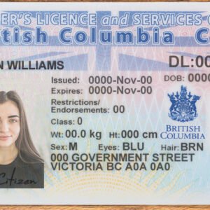 British Columbia DL PSD Template 2025 – Fully Editable & Instant Download