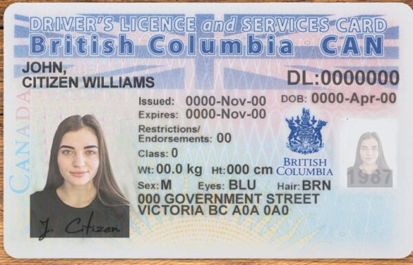 British Columbia DL PSD Template 2025 – Fully Editable & Instant Download