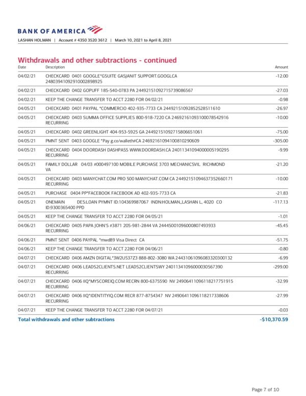 Bank of America Customer Service Info Download & Editing Service - Image 7