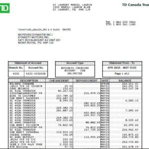 TD Canada Statement Service
