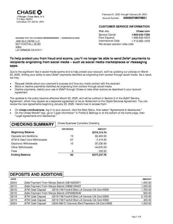 chase bank statement download and editing service