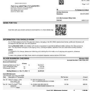US Bank Business Statement Download & Editing Service