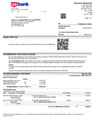 US Bank Business Statement Download & Editing Service