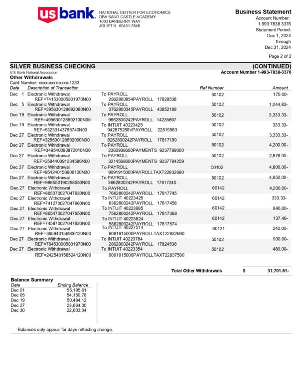 US Bank Business Statement Download & Editing Service - Image 3