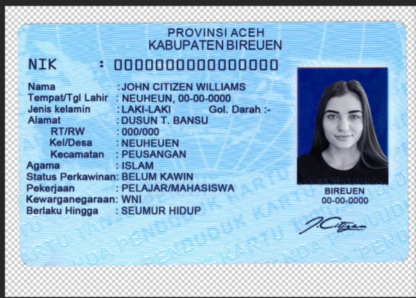 Indonesia ID Card PSD Template 2025 – Fully Editable | Instant Download - Image 3