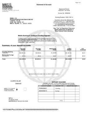 Navy Bank Statement PDF Template – Editable & Downloadable