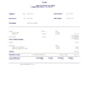 Alpha Laboratories Payslip Download & Editing Service