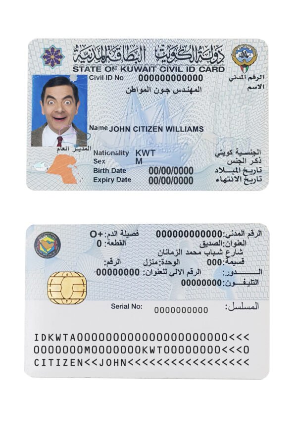 Kuwait ID Card PSD Template 2025