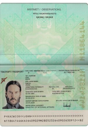 Editable Kazakhstan Passport PSD Template 2025 preview