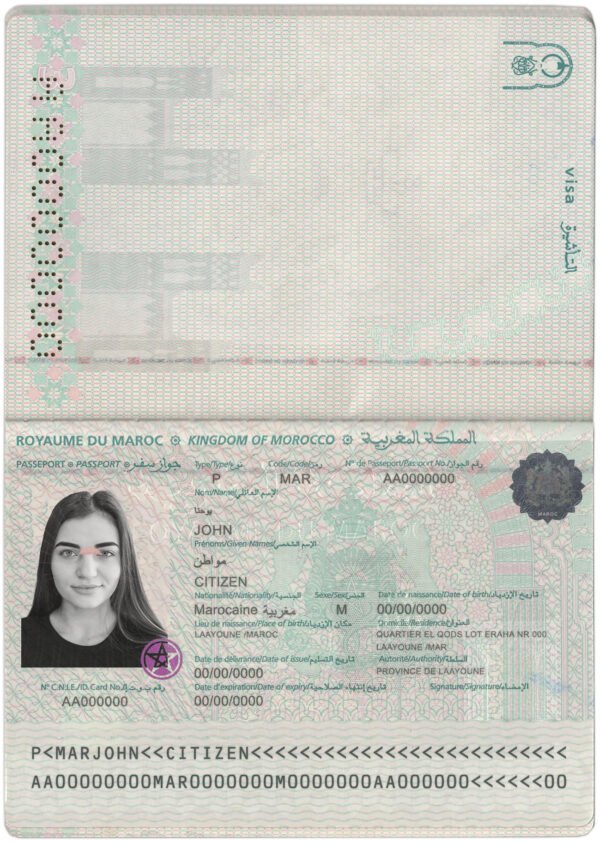 Morocco Passport PSD Template 2025 – Fully Editable File