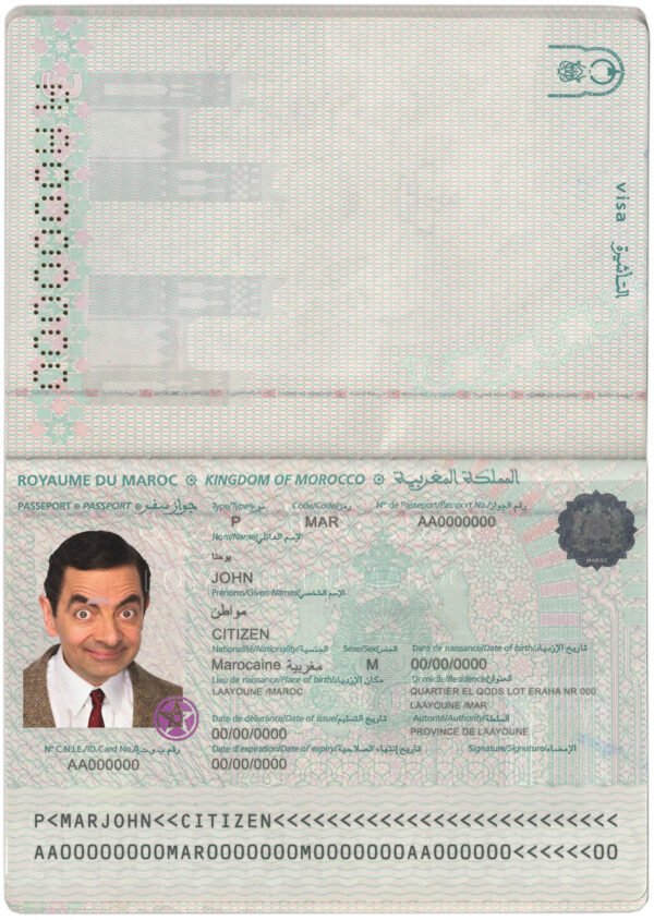 Morocco Passport PSD Template 2025 – Fully Editable File