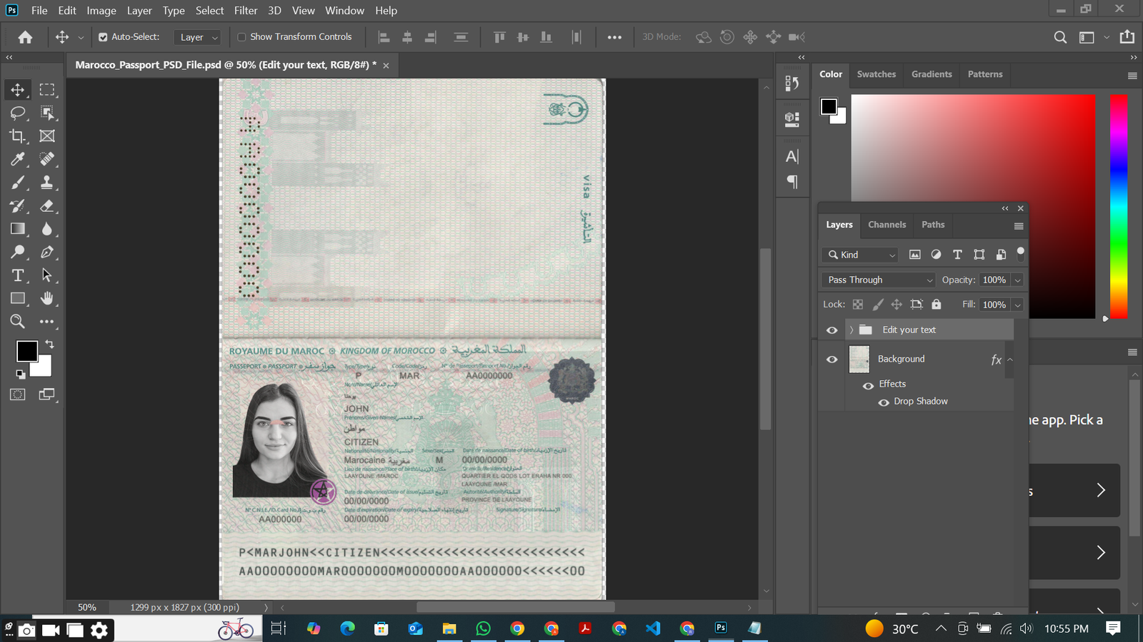 Morocco-Passport-PSD-Template-preview Preview