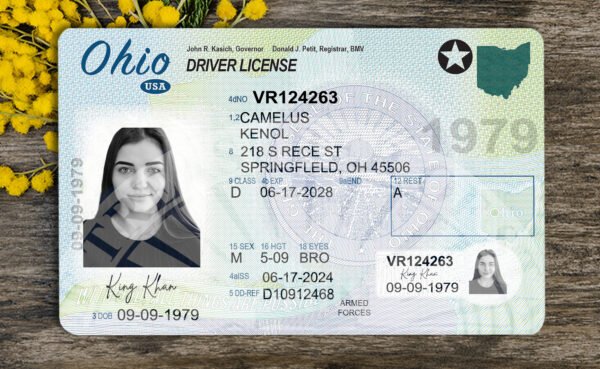 Ohio DL PSD Template 2025 – Editable & Instant Download