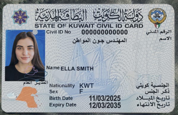Kuwait ID Card PSD Template 2025 - Image 3