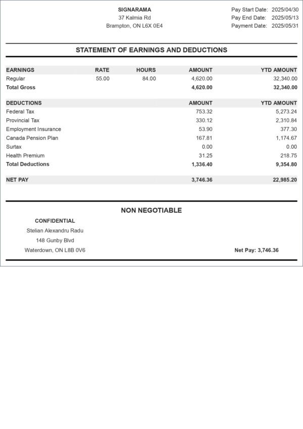 Signarama Payslip – Download & Edit PDF Instantly for Income P