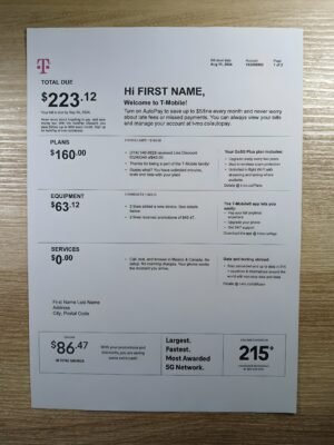 Phone Bill PSD Template – Editable, Layered & Instant Download