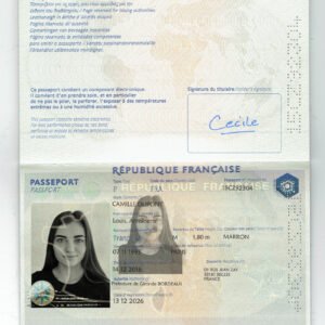 france passport psd template