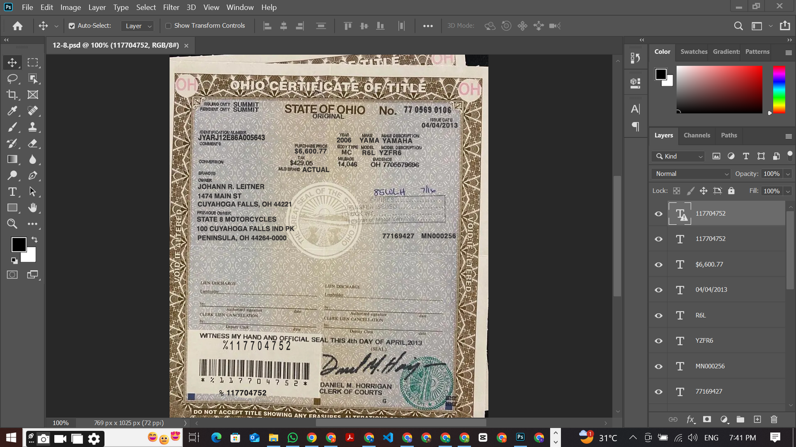 ohio-certificate-of-title Preview