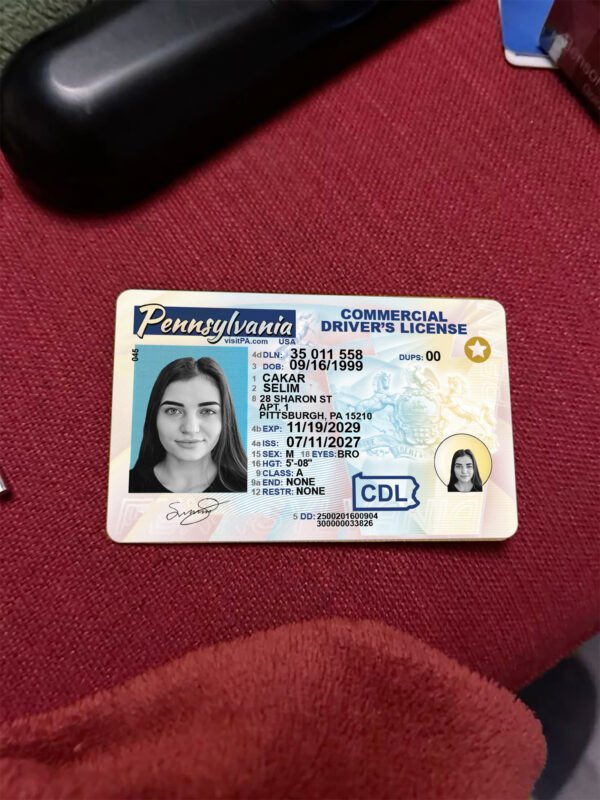 Pennsylvania Commercial Driver License PSD Template 2025 – Fully Editable & Instant Download - Image 4